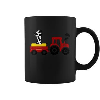 Tractor Pulling One Farmer First Birthday First Birthday Cow 1St Birthday Coffee Mug - Monsterry