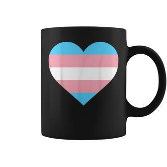 Trans Pride Flag Heart Shape Transgender Day Of Visibility Coffee Mug - Thegiftio UK