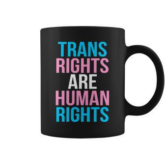 Trans Rights Are Human Rights Colors Logo Tshirt Coffee Mug - Monsterry DE