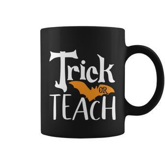 Trick Or Teach Bat Halloween Quote Coffee Mug - Monsterry AU