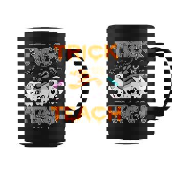 Trick Or Teach Cute Skulls Halloween Teacher Coffee Mug - Thegiftio
