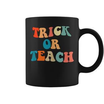 Trick Or Teach Funny Teacher Halloween Costume 2022 Retro Coffee Mug - Thegiftio UK