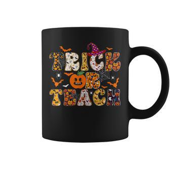 Trick Or Teach Funny Teacher Halloween Pumpkin Costume 2022 Coffee Mug - Thegiftio UK