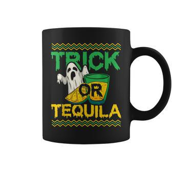 Trick Or Tequila Drunken Ghost Halloween Coffee Mug - Seseable