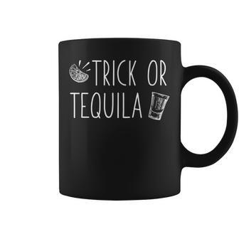 Trick Or Tequila Halloween Funny Drinking Meme Coffee Mug - Seseable