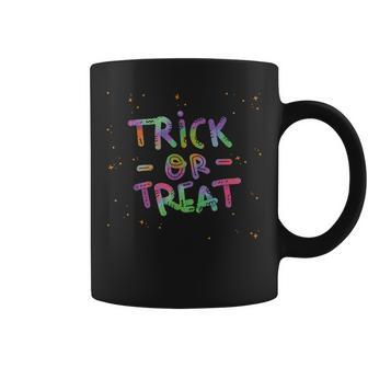 Trick Or Treat Gummy Worms Matching Halloween Colorful Coffee Mug - Seseable