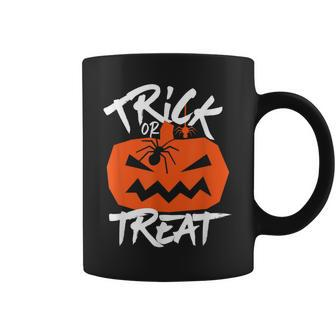 Trick Or Treat Jack O Lantern Pumpkin Creepy Halloween Coffee Mug - Seseable