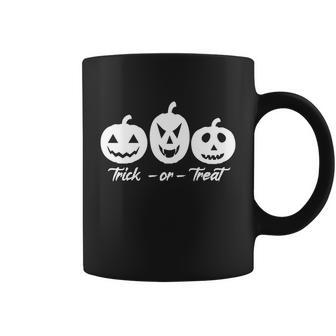 Trick Or Treat Pumpkin Funny Halloween Quote Coffee Mug - Monsterry