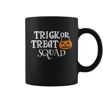 Trick Or Treat Squad Pumpkin Halloween Quote Coffee Mug - Monsterry AU
