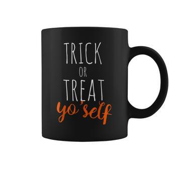 Trick Or Treat Yoself Funny Halloween Coffee Mug - Seseable