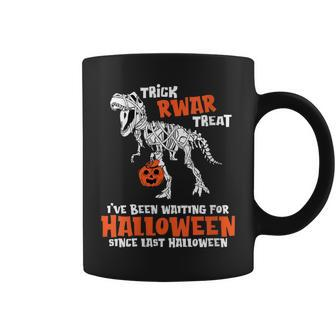Trick Rawr Treat Dinosaur Trex Pumpkin Spend All Year Waiting For Halloween Coffee Mug - Seseable