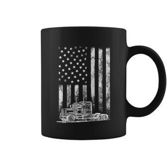 Truck Driver American Flag Trucker Vintage Gift Coffee Mug - Monsterry