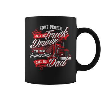 Trucker Truck Driver Dad Trucker Trucking Semi Truck Driver Coffee Mug - Seseable