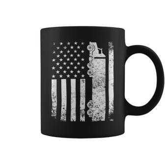 Trucker Trucker American Flag Usa Patriotic Truck Driver Dad Trucker Coffee Mug - Seseable