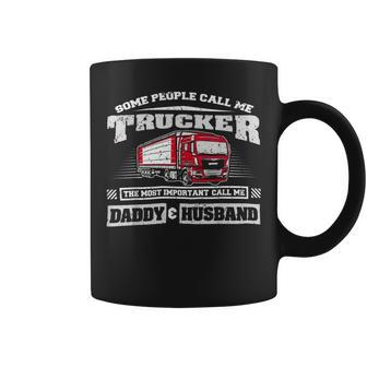 Trucker Trucker Daddy Or Trucker Husband Truck Driver Dad _ V2 Coffee Mug - Seseable