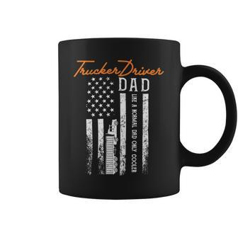 Trucker Trucker Driver Dad Like A Normal Dad Only Cooler Fathers D Coffee Mug - Seseable