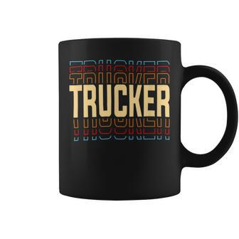 Trucker Trucker Job Title Vintage Coffee Mug - Seseable