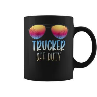 Trucker Trucker Off Duty Funny Summer Vacation Beach Holiday Coffee Mug - Seseable