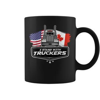 Trucker Trucker Support I Stand With Truckers Freedom Convoy _ V2 Coffee Mug - Seseable