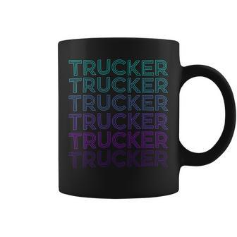 Trucker Trucker Truck Driver Retro V2 Coffee Mug - Seseable