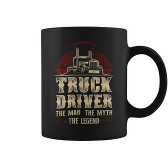 Trucker Trucker Truck Driver Vintage Truck Driver The Man The Myth Coffee Mug - Seseable