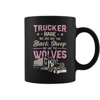 Trucker Trucker We Are Not The Black Sheep We Are The Wolv Trucker Coffee Mug - Seseable