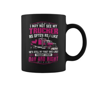 Trucker Trucker Wife Funny Trucker Girlfriend Trucking V2 Coffee Mug - Seseable