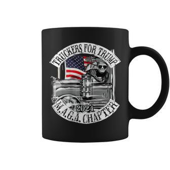 Trucker Truckers For Trump 2024 Protrump Truck Drivers Coffee Mug - Seseable