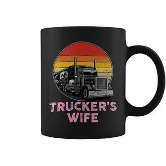 Trucker Truckers Wife Retro Truck Driver Coffee Mug - Seseable