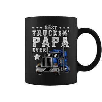 Trucker Trucking Papa Shirt Fathers Day Trucker Apparel Truck Driver Coffee Mug - Seseable