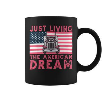 Trucker Woman Trucker Usa Flag For Girl Truck Driver American Truck Coffee Mug - Seseable