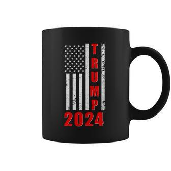 Trump 2024 Election Distressed Us Flag Coffee Mug - Monsterry AU
