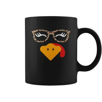Turkey Face Eyelashe Leopard Glasses Thanksgiving Gift Graphic Design Printed Casual Daily Basic Coffee Mug - Thegiftio UK