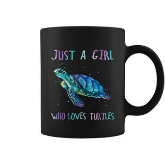 Turtle Watercolor Sea Ocean Just A Girl Who Loves Turtles Tshirt Coffee Mug - Monsterry