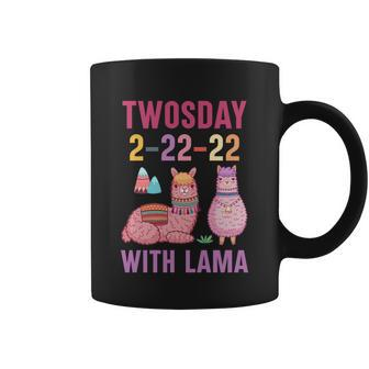 Twosday Tuesday February 22Nd 2022 Lama Kids Gift Graphic Design Printed Casual Daily Basic Coffee Mug - Thegiftio UK