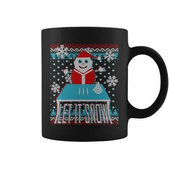 Ugly Christmas Sweater Let It Snow Santa Snowman Coffee Mug - Monsterry UK