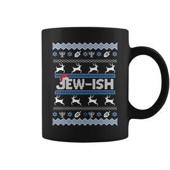 Ugly Hanukkah Sweater Jew-Ish Santa Coffee Mug - Monsterry