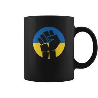 Ukraine Flag Raised Fist Tshirt Coffee Mug - Monsterry