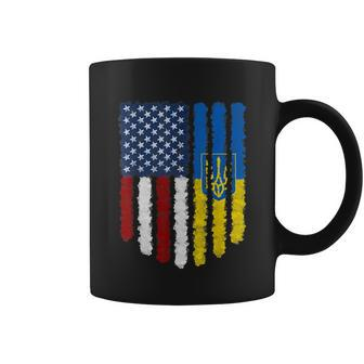 Ukrainian American Flag Ukraine Usa America Coffee Mug - Monsterry DE