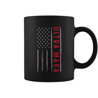 Ultra Maga Funny Anti Biden Us Flag Pro Trump Trendy Coffee Mug - Monsterry CA