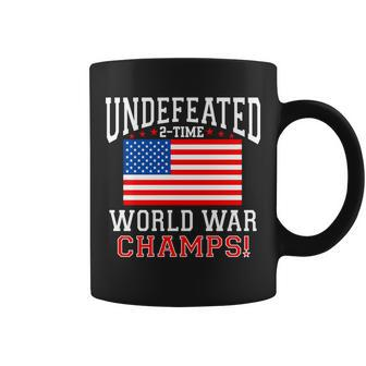 Undefeated 2-Time World War Champs Coffee Mug - Monsterry UK