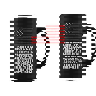 Unmasked Unmuzzled Unvaccinated Unafraid Flag America Coffee Mug - Monsterry