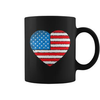 Us American Flag Heart For Independence Day On 4Th Of July Coffee Mug - Monsterry CA