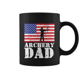 Usa American Distressed Flag Archery Dad Men Gift For Him Gift Coffee Mug - Monsterry