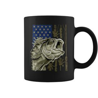 Usa Bass Fishing American Camo Flag Father Day Coffee Mug - Thegiftio UK