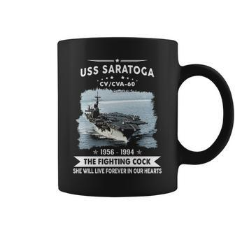 Uss Saratoga Cva 60 The Fighting Cock Coffee Mug - Monsterry