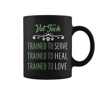 Vet Tech Trained To Serve Heal Love Coffee Mug - Monsterry CA