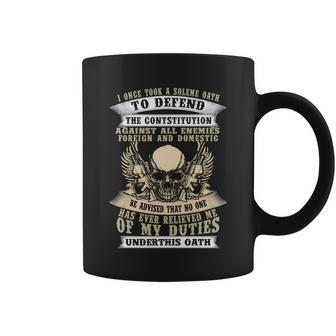Veteran I Once Took A Soleme Oath To Deffend The Contstitution Graphic Design Printed Casual Daily Basic Coffee Mug - Thegiftio UK