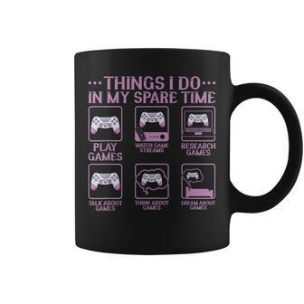 Video Games Gaming 6 Things I Do In My Spare Time Coffee Mug - Thegiftio UK