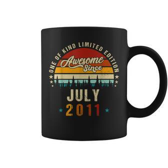 Vintage 11Th Birthday Awesome Since July 2011 Epic Legend Coffee Mug - Seseable